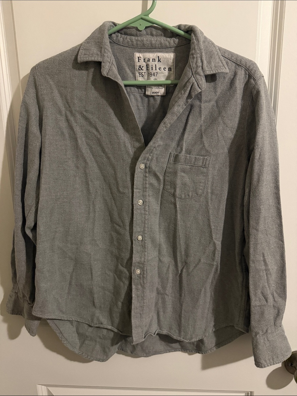 Frank & Eileen Women’s Gray Button-Up Shirt 100% Cotton - Please Read Below
